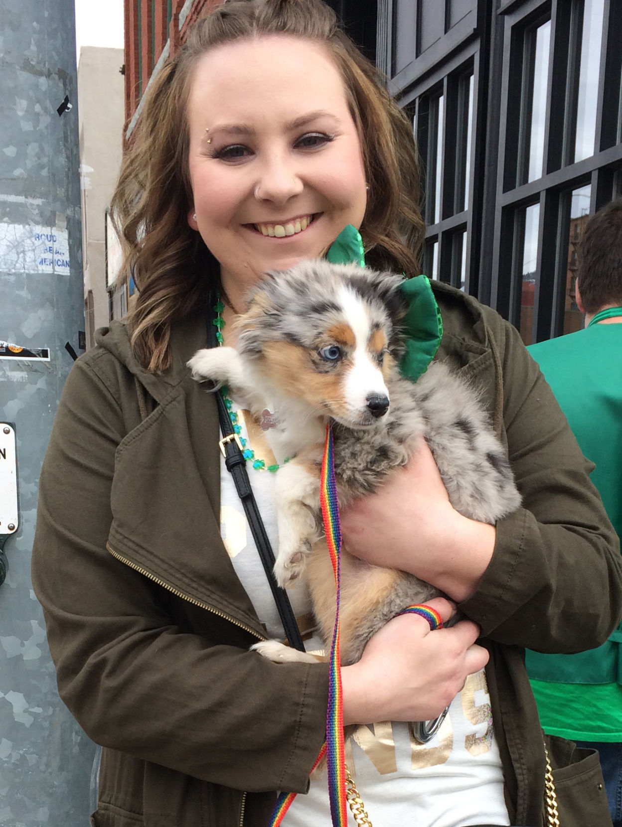 Lady with puppy